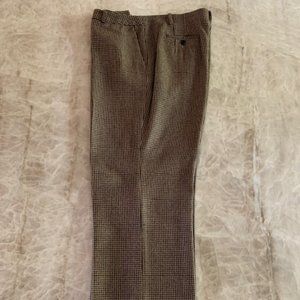 Talbots dark brown/camel houndstooth 100% wool slacks - never worn size 14